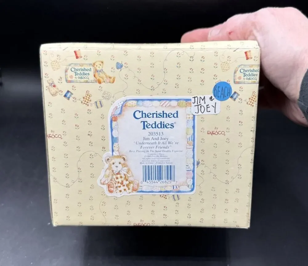 Cherished Teddies Jim & Joey 203513 Beach Sandcastle Brand New! NIB -1